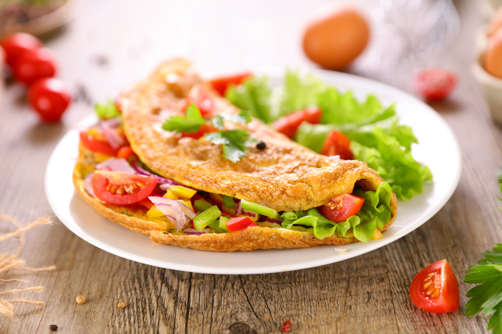 Photo de Omelette aux légumes et semoule complète