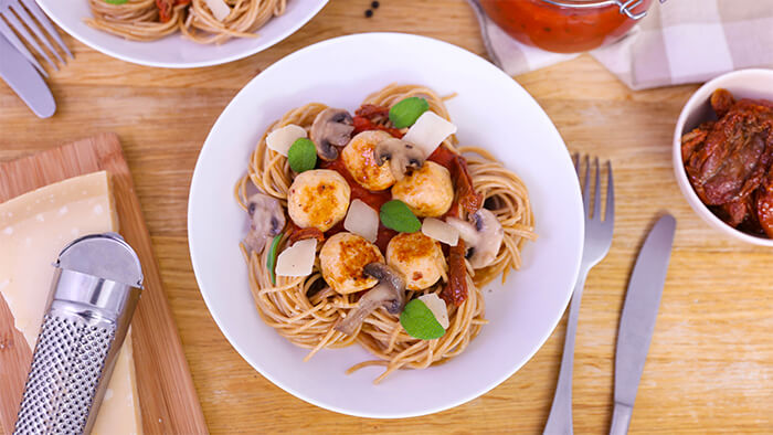 Photo de Spaghettis et boulettes de poulet